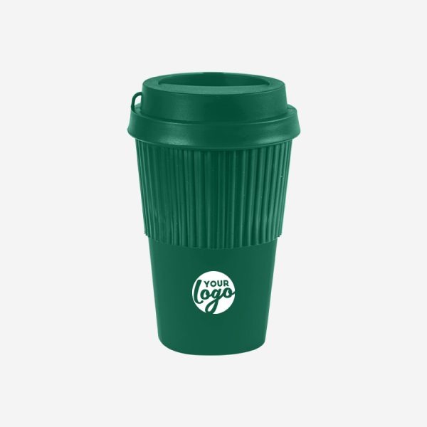 Medium Travel Cup 450ml with Sleeve - Solid 12 2 REF 1091PP TRAVEL MEDIUM CUP 450ML B GREEN