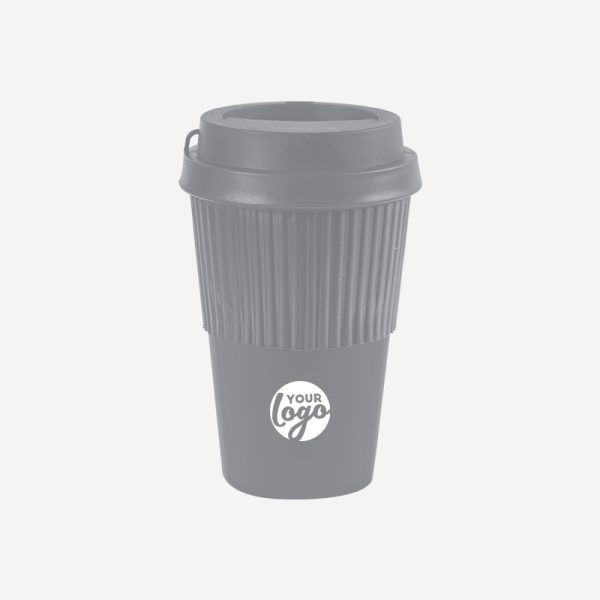 Medium Travel Cup 450ml with Sleeve - Solid 4 2 REF 1091PP TRAVEL MEDIUM CUP 450ML GRAY