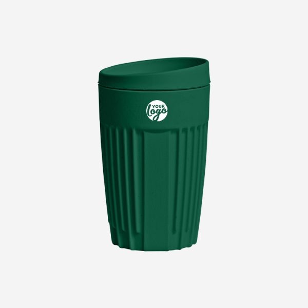 Ribbed Coffee Cup 350ml 12 REF 1740 NEW RIBBED COFFEE TUMBLER 350ML B GREEN
