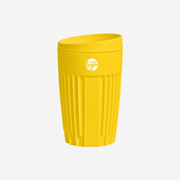 Ribbed Coffee Cup 350ml 14 REF 1740 NEW RIBBED COFFEE TUMBLER 350ML YELLOW