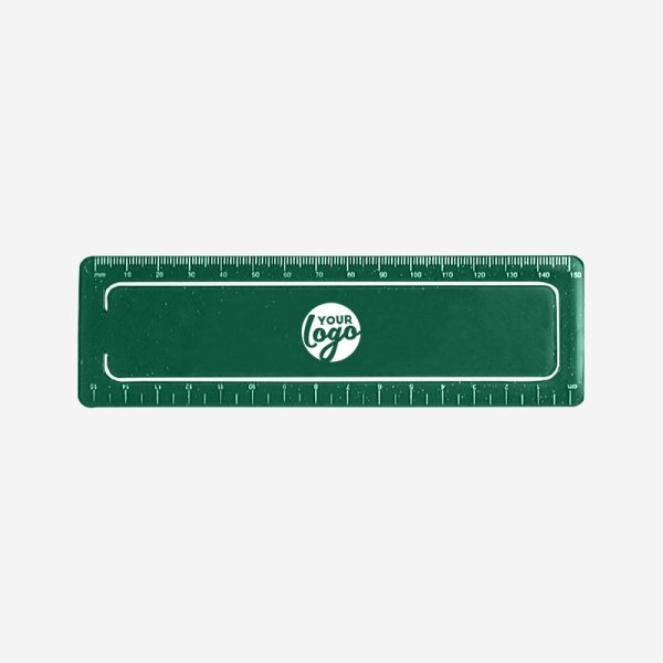 Paper Clip Ruler 15cm 12 REF 516 PAPER CLIP RULER 15CM X 45MM BOTTLE GREEN 1