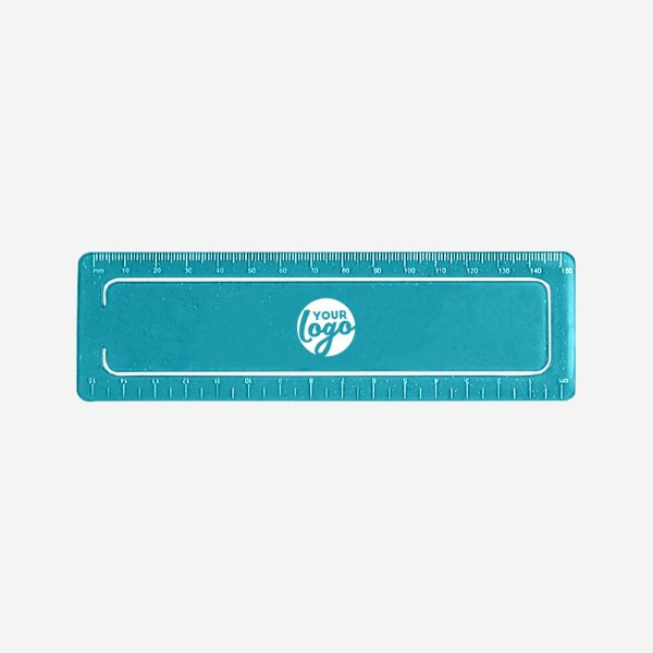 Paper Clip Ruler 15cm 13 REF 516 PAPER CLIP RULER 15CM X 45MM TURQUOISE 1