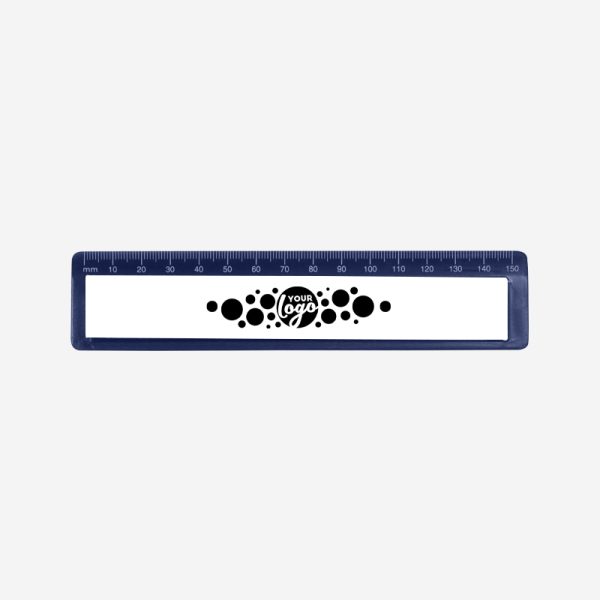 REF 520 RULER WITH RECESS 15CM NAVY BLUE