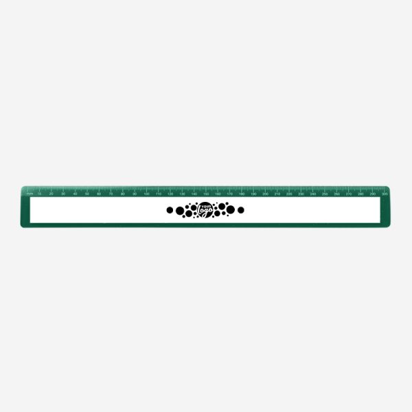 REF 521 RULER WITH RECESS 30CM BOTTLE GREEN 1