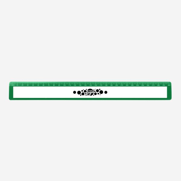 REF 521 RULER WITH RECESS 30CM EMERALD GREEN 1