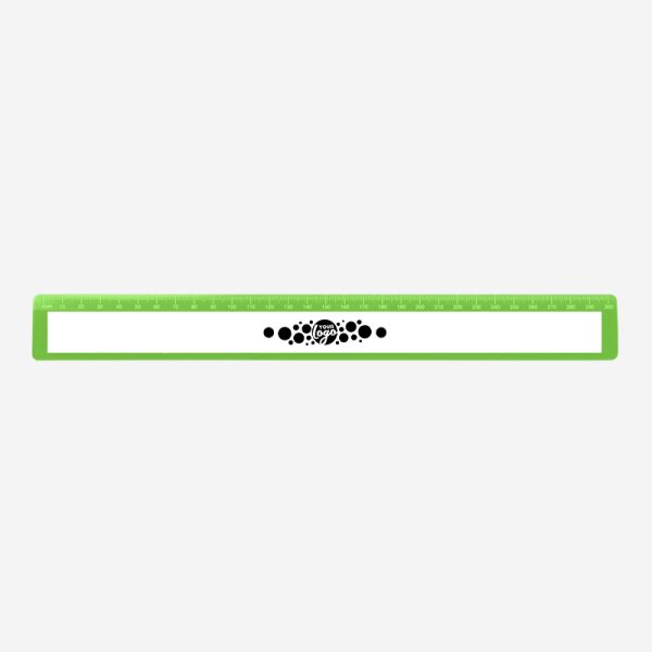 REF 521 RULER WITH RECESS 30CM LIME GREEN 1