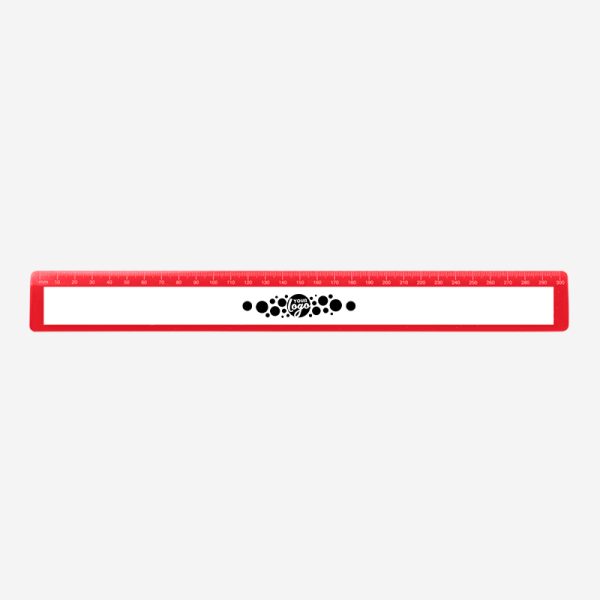 REF 521 RULER WITH RECESS 30CM RED 1