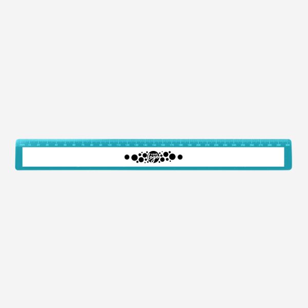 REF 521 RULER WITH RECESS 30CM TURQUOISE 1