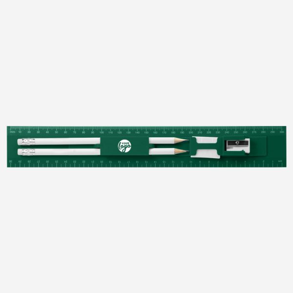 Stationery Ruler 30cm 12 REF 556 RULER SET 30cm x 45mm BOTTLE GREEN 1