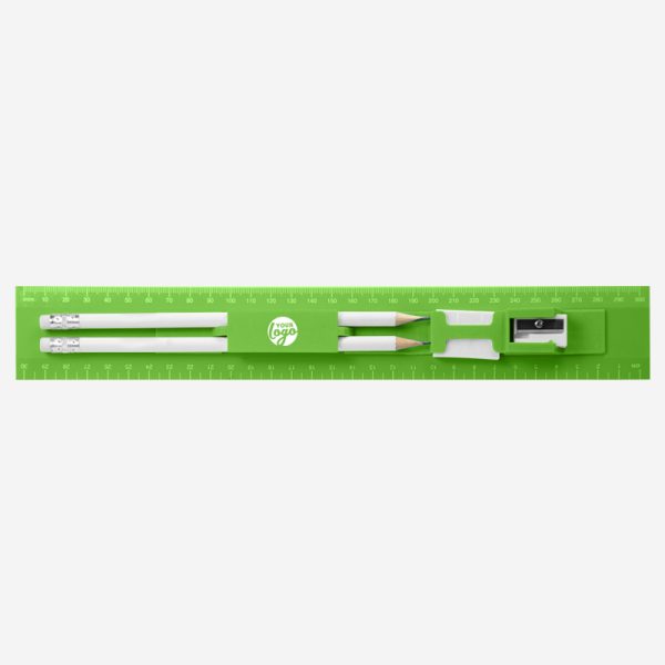 Stationery Ruler 30cm 10 REF 556 RULER SET 30cm x 45mm LIME GREEN 1