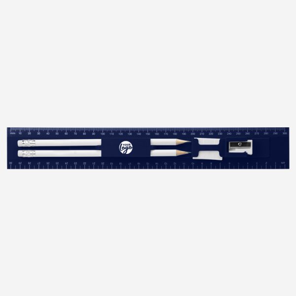 Stationery Ruler 30cm 9 REF 556 RULER SET 30cm x 45mm NAVY BLUE 1