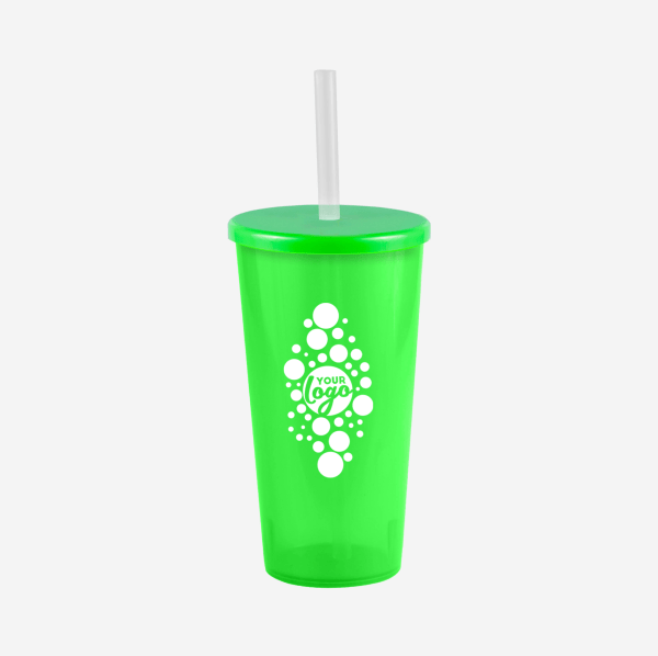 Ref 739 Tucan Tumbler 600ml Silk Screen Clear Neon Green