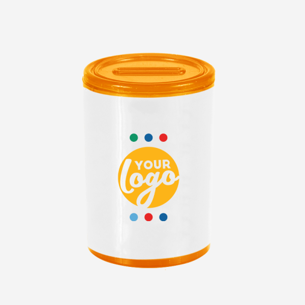 REF 1322 STACKABLE LEGO MONEY BOX STICKER CLEAR ORANGE