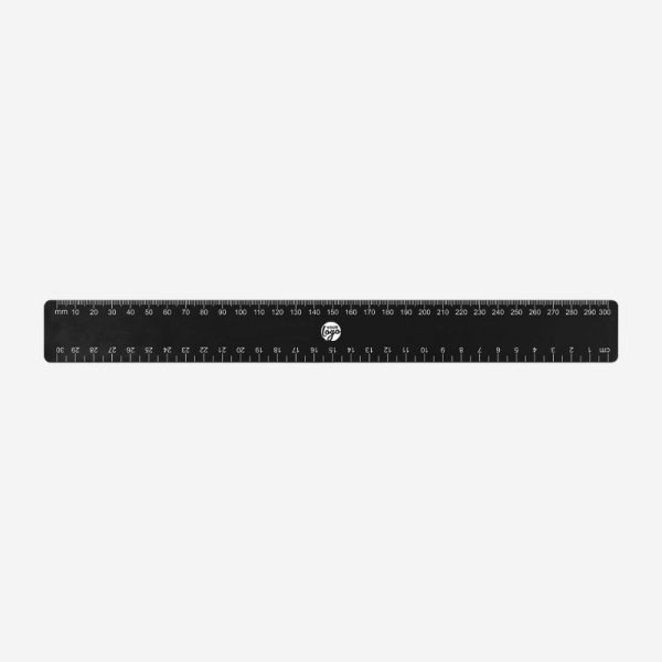 REF 555 BUDGET RULER 30cm x 35mm CALI TOP BOTTOM BLACK