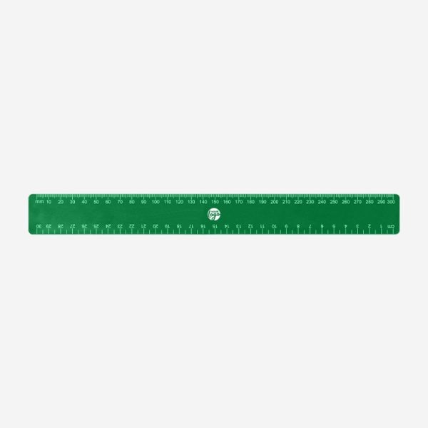 REF 555 BUDGET RULER 30cm x 35mm CALI TOP BOTTOM EMERALD GREEN
