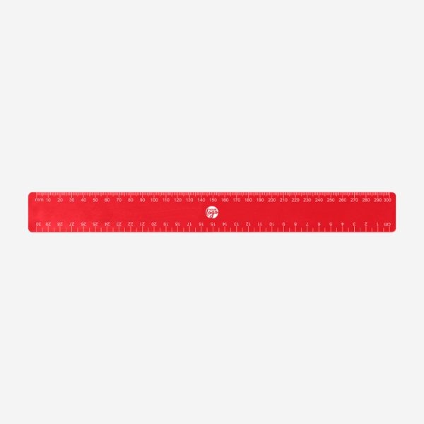 REF 555 BUDGET RULER 30cm x 35mm CALI TOP BOTTOM RED