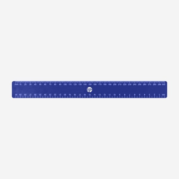 REF 555 BUDGET RULER 30cm x 35mm CALI TOP BOTTOM ROYAL BLUE