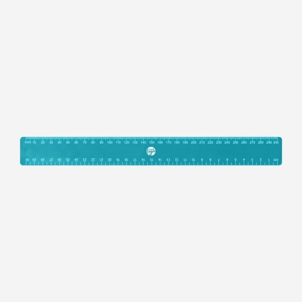 REF 555 BUDGET RULER 30cm x 35mm CALI TOP BOTTOM TURQOUISE