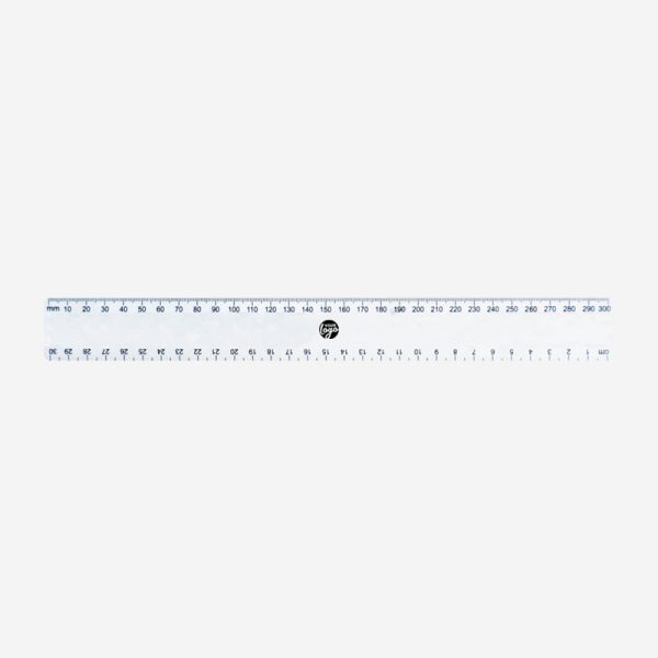 REF 555 BUDGET RULER 30cm x 35mm CALI TOP BOTTOM WHITE