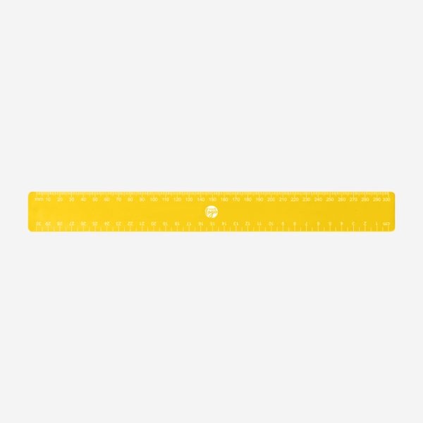 REF 555 BUDGET RULER 30cm x 35mm CALI TOP BOTTOM YELLOW