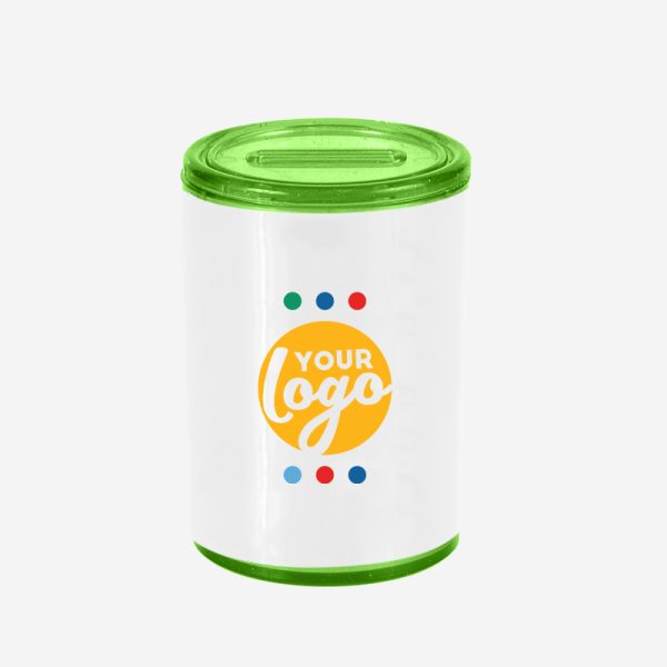Ref 727PS Round Money Box STICKER LIME GREEN