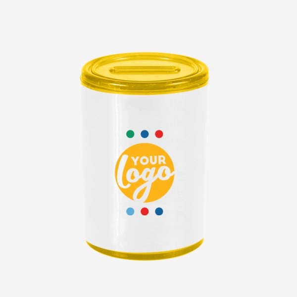 Ref 727PS Round Money Box STICKER YELLOW
