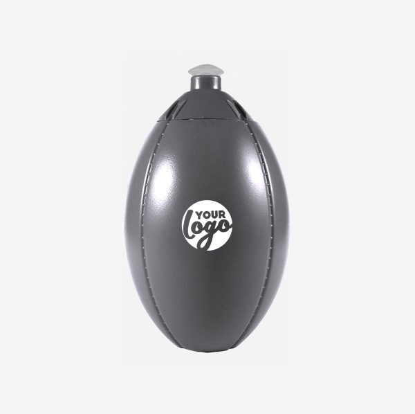 Rugby Ball 500ml Sports Bottle 17 Rugby Sports Bottle Metallic Silver