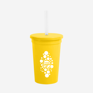 Party Tumbler 500ml with Cap and Straw - Solid