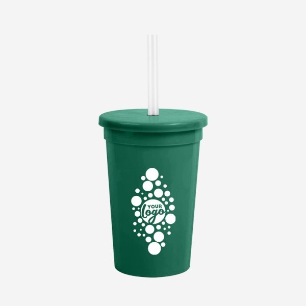 REF 459 LUMO PARTY TUMBLER W CAP STRAW SOLID BOTTLE GREEN