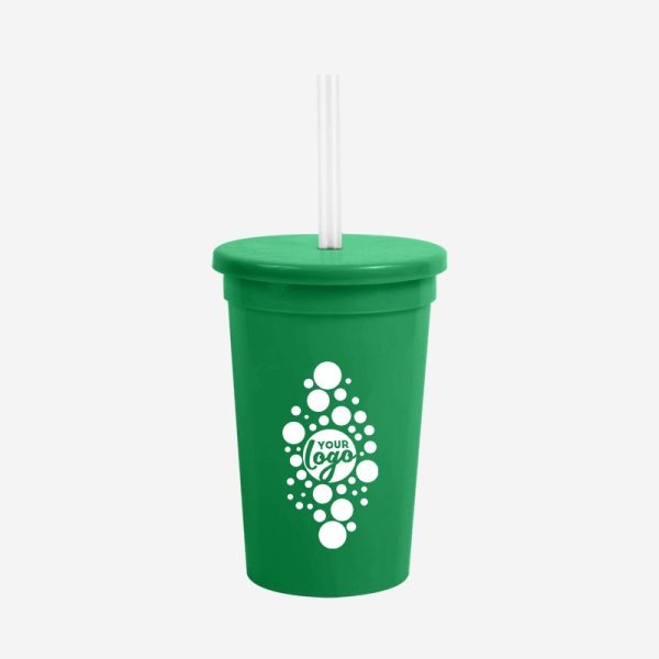 REF 459 LUMO PARTY TUMBLER W CAP STRAW SOLID EMERALD GREEN