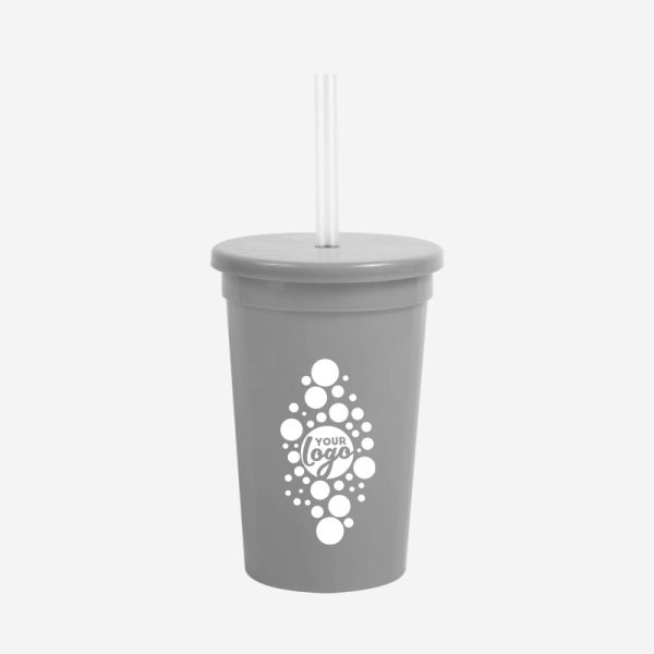 REF 459 LUMO PARTY TUMBLER W CAP STRAW SOLID GRAY