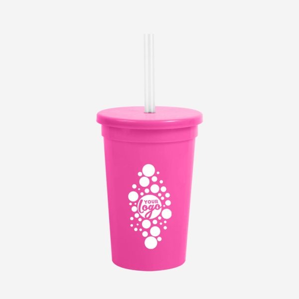 REF 459 LUMO PARTY TUMBLER W CAP STRAW SOLID MAGENTA