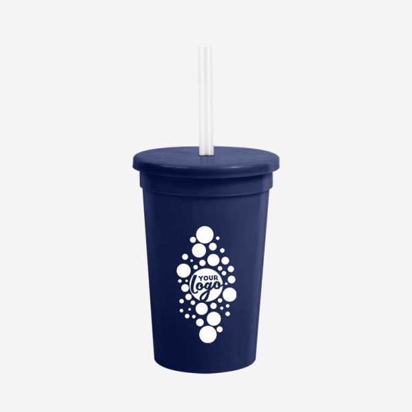 REF 459 LUMO PARTY TUMBLER W CAP STRAW SOLID NAVY BLUE