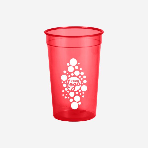 REF 499 PARTY TUMBLER CLEAR 500ML SILKSCREEN RED