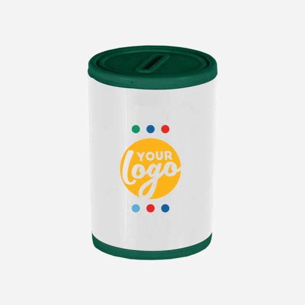 PLASTIC ROUND MONEY BOX B GREEN