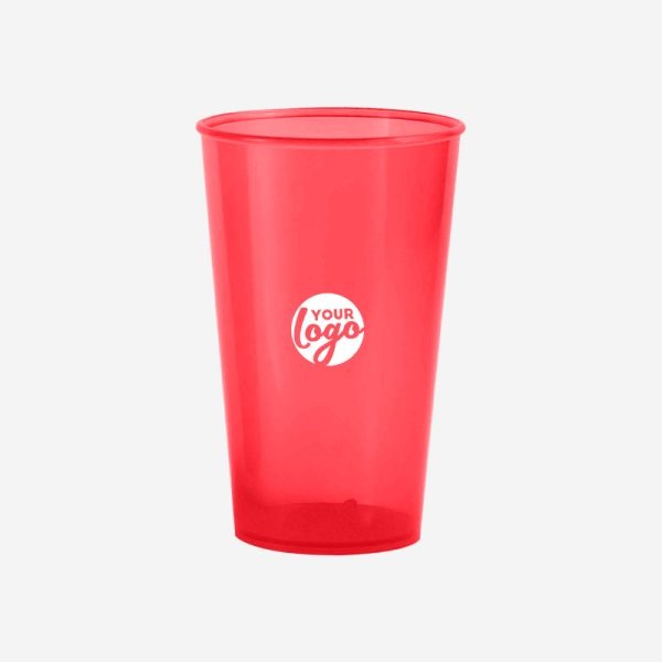 REF 415PS TUMBLER 250ML CLEAR PAD PRINT RED