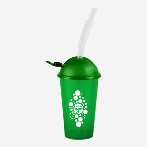 Kiddies Drinking Cup with Cap & Straw - Clear