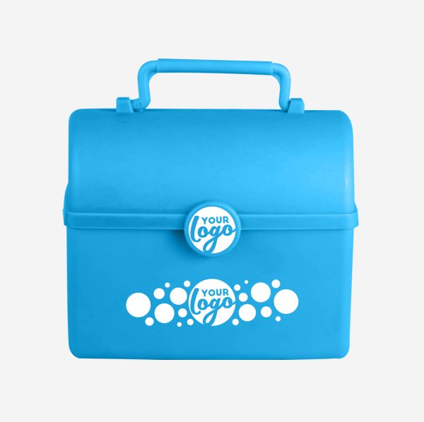 REF 754 TREASURE CHEST SILKSCREEN LUNCHBOX CYAN