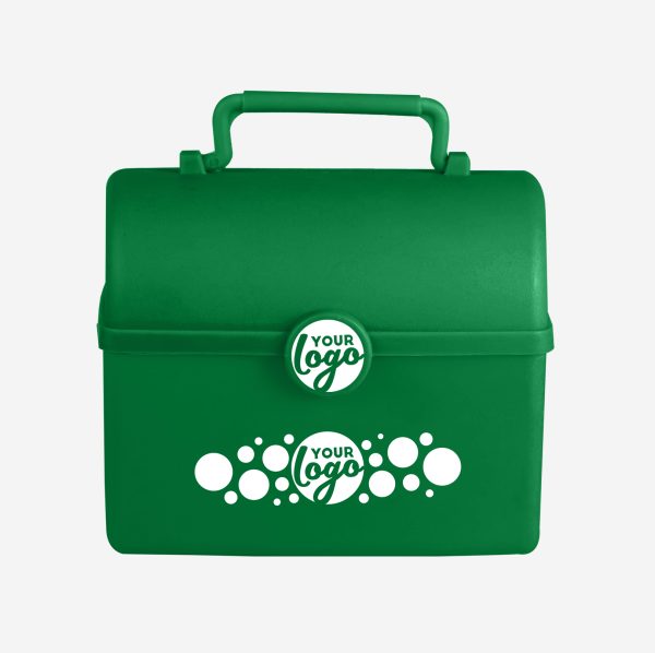 REF 754 TREASURE CHEST SILKSCREEN LUNCHBOX EMERALD GREEN