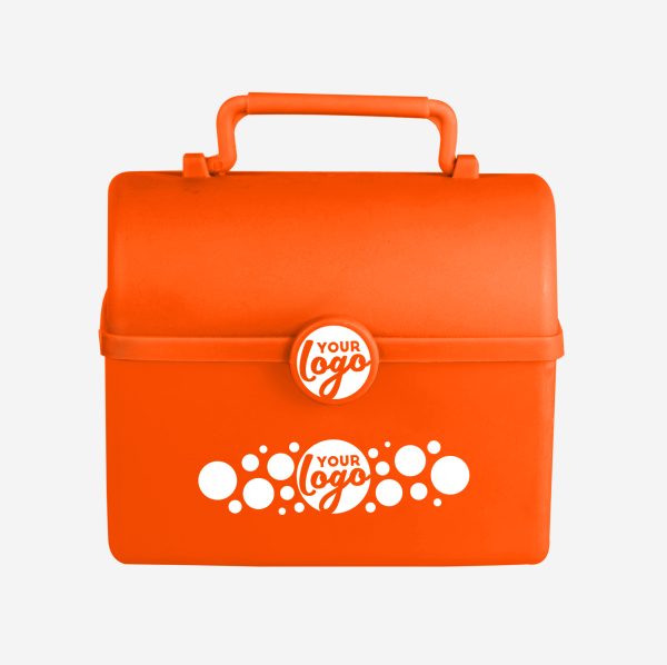 REF 754 TREASURE CHEST SILKSCREEN LUNCHBOX ORANGE