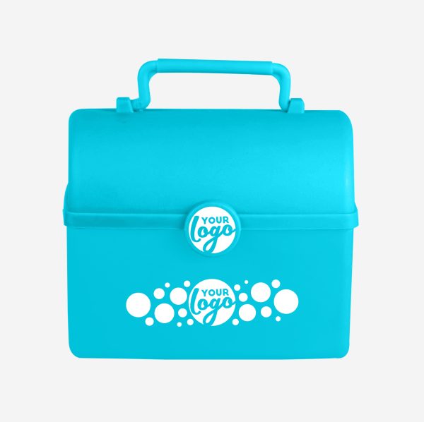 REF 754 TREASURE CHEST SILKSCREEN LUNCHBOX TURQUOISE
