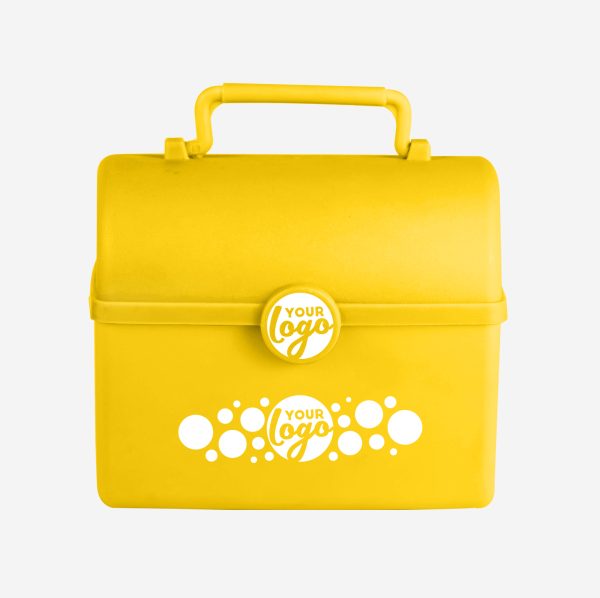 REF 754 TREASURE CHEST SILKSCREEN LUNCHBOX YELLOW