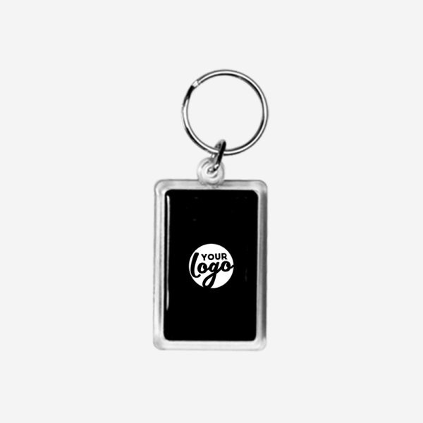 REF CK56 DOMED RECTANGLE KEYRING BLACK