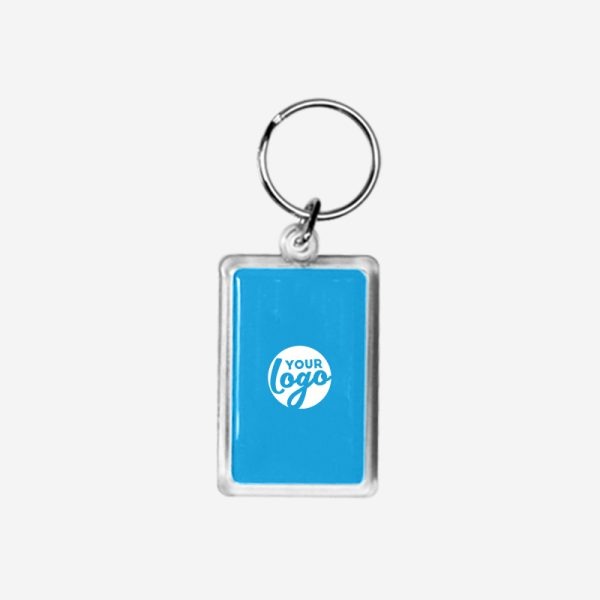 REF CK56 DOMED RECTANGLE KEYRING CYAN