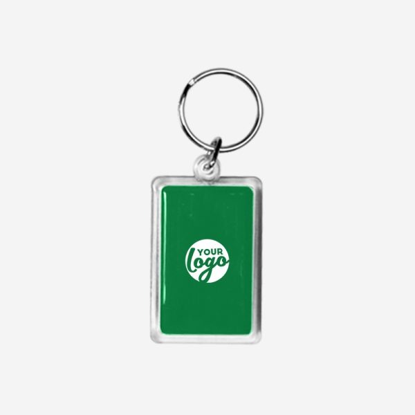REF CK56 DOMED RECTANGLE KEYRING EMERALD GREEN