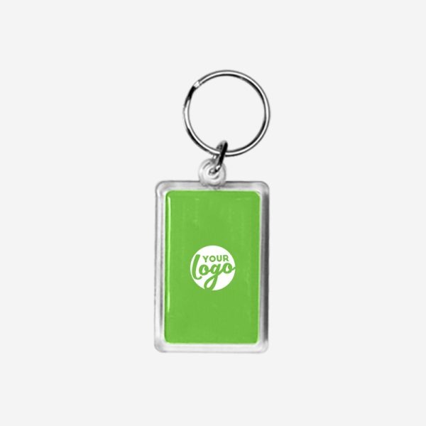 REF CK56 DOMED RECTANGLE KEYRING LIME NEON GREEN