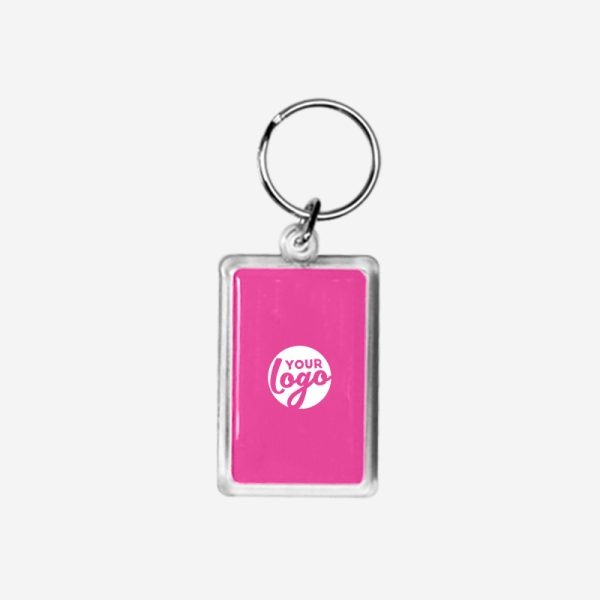REF CK56 DOMED RECTANGLE KEYRING MAGENTA