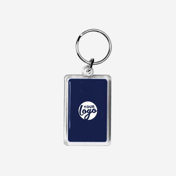 REF CK56 DOMED RECTANGLE KEYRING NAVY BLUE