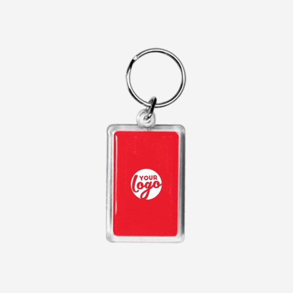 REF CK56 DOMED RECTANGLE KEYRING RED