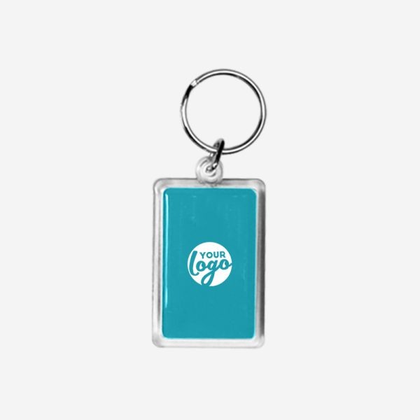 REF CK56 DOMED RECTANGLE KEYRING TURQUOISE